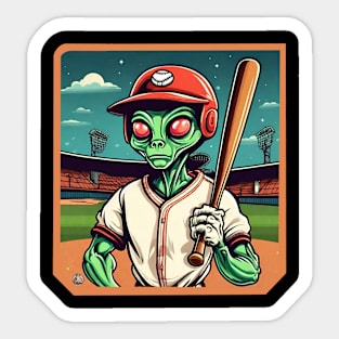 Alien baseball player Sticker